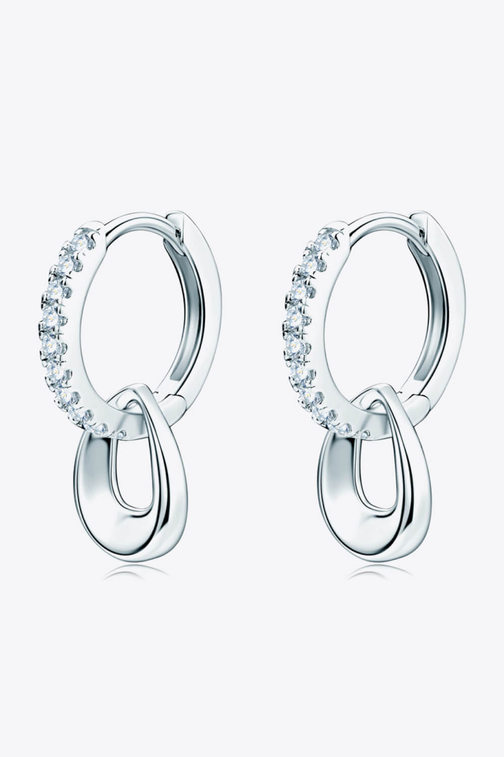 925 Sterling Silver Moissanite Double Hoop Earrings - Shah S. Sahota