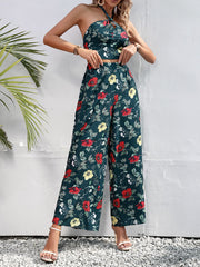 Floral Halter Neck Top and Wide Leg Pants Set - Shah S. Sahota