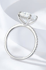 4 Carat Moissanite 4-Prong Side Stone Ring - Shah S. Sahota