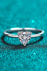 925 Sterling Silver Heart-Shaped Moissanite Solitaire Ring - Shah S. Sahota
