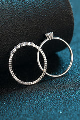 Moissanite 925 Sterling Silver Two-Piece Ring Set - Shah S. Sahota