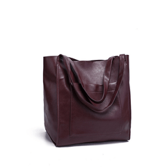 Retro Large Capacity Waxy Leather Tote Bag - Shah S. Sahota