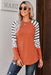 Leopard Panel Striped Raglan Sleeve Top - Shah S. Sahota