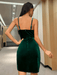 Cowl Neck Velvet Cami Dress - Shah S. Sahota