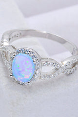 925 Sterling Silver Opal Halo Ring - Shah S. Sahota