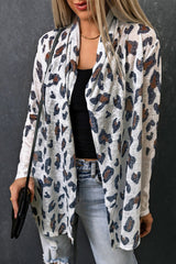 Leopard Print Open Front Longline Cardigan - Shah S. Sahota