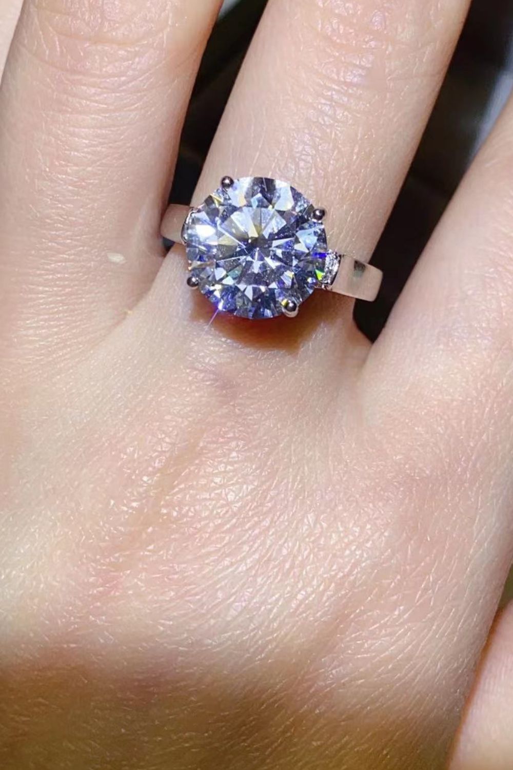 5 Carat Moissanite Platinum-Plated Ring - Shah S. Sahota