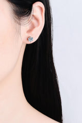 1 Carat Moissanite Rhodium-Plated Stud Earrings - Shah S. Sahota