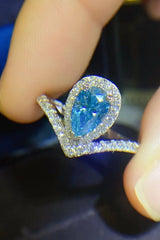 1 Carat Pear Shape Moissanite Heart Ring - Shah S. Sahota