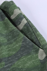 Green Camo Print Knit Sport Pants