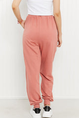 Zenana Full Size Drawstring Waist Joggers in Ash Rose - Shah S. Sahota