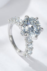3-Carat Moissanite Platinum-Plated Side Stone Ring - Shah S. Sahota