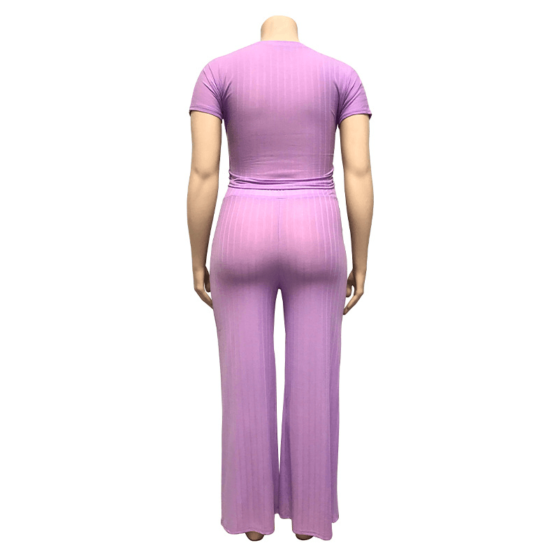 Women's Solid Color Belted Two Piece Set - Shah S. Sahota