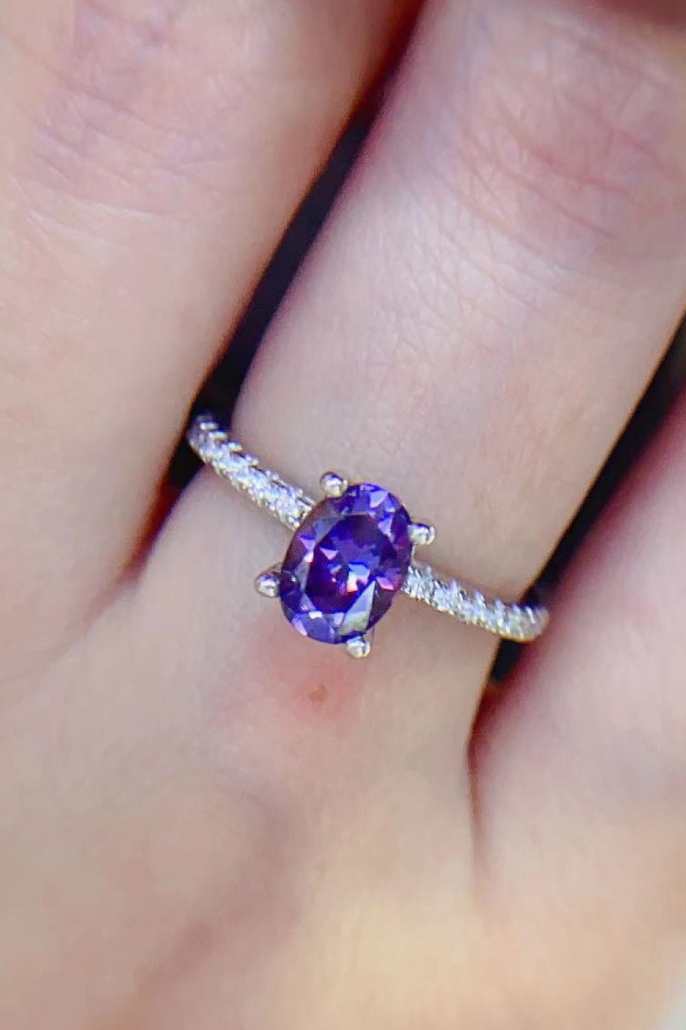 1 Carat Purple Moissanite 4-Prong Ring - Shah S. Sahota