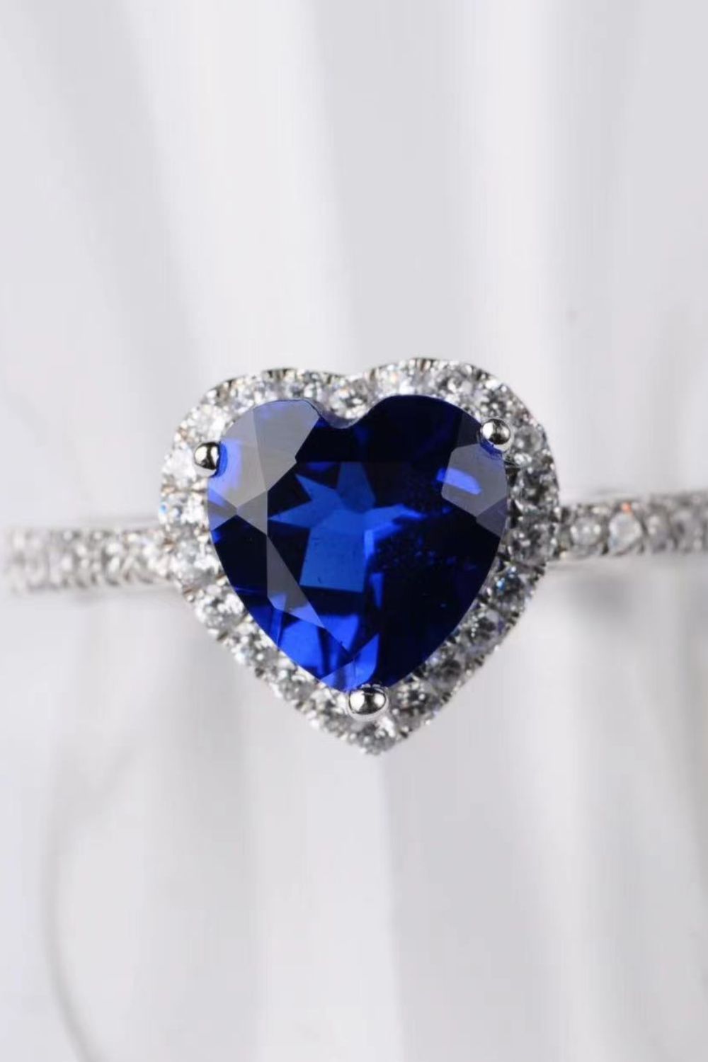 2 Carat Moissanite Heart-Shaped Side Stone Ring - Shah S. Sahota