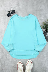 Side Slit Drop Shoulder Sweatshirt - Shah S. Sahota