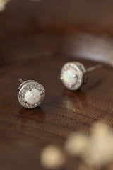 Opal 4-Prong Round Stud Earrings - Shah S. Sahota