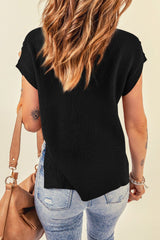 Cable-Knit Side Slit Sweater Vest - Shah S. Sahota