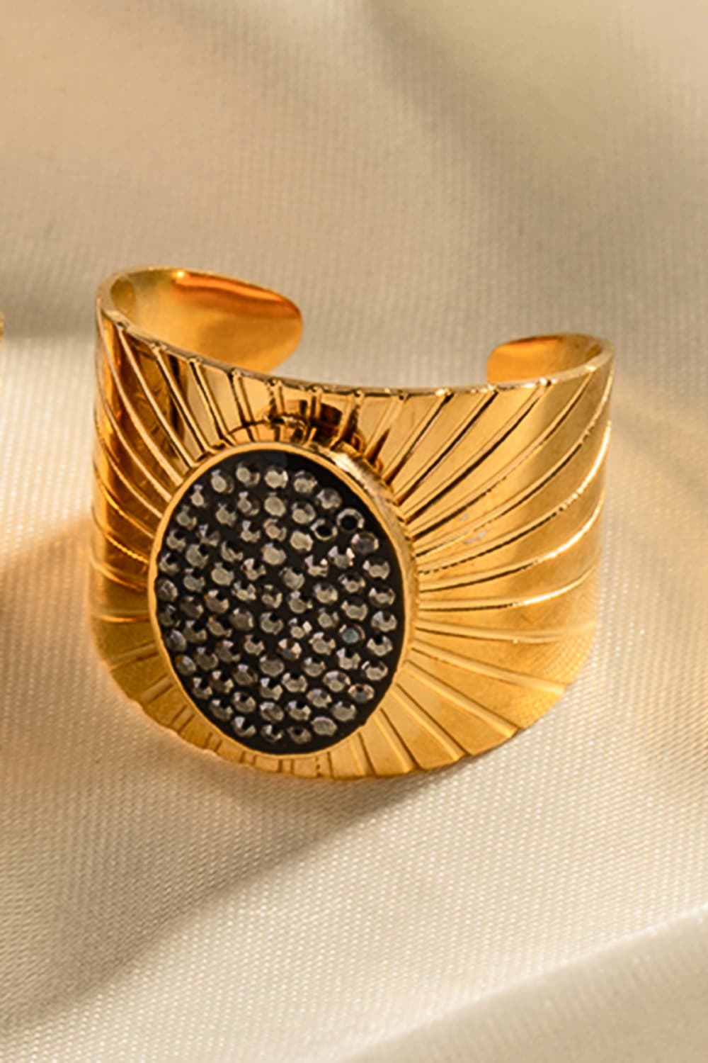 Wide Band Stainless Steel Open Ring - Shah S. Sahota