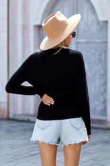 V Neck Wrap Front Knitted Top - Shah S. Sahota