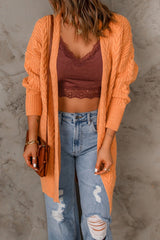 Cable-Knit Open Front Sweater Cardigan - Shah S. Sahota
