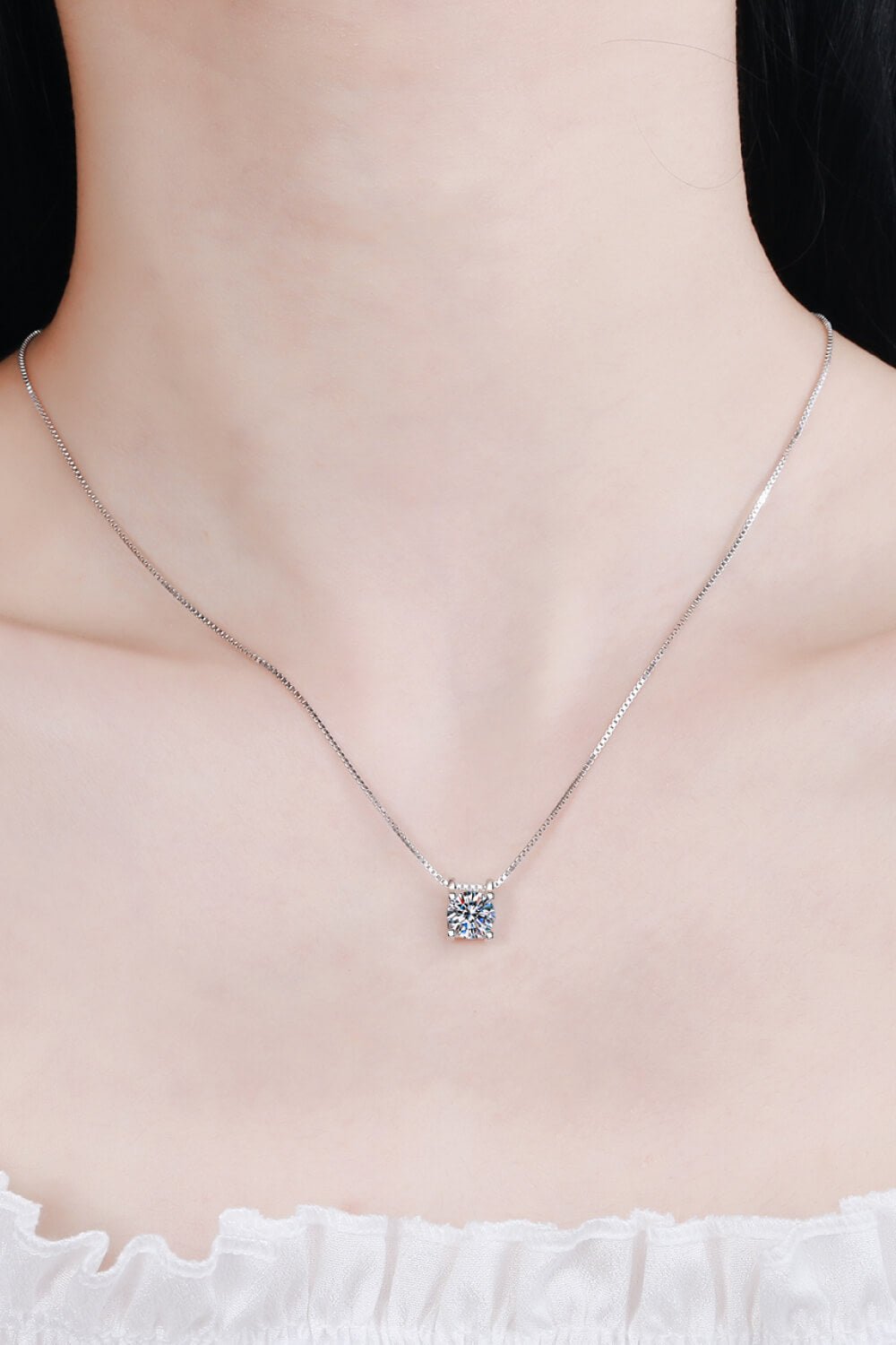 1 Carat Moissanite 925 Sterling Silver Chain Necklace - Shah S. Sahota