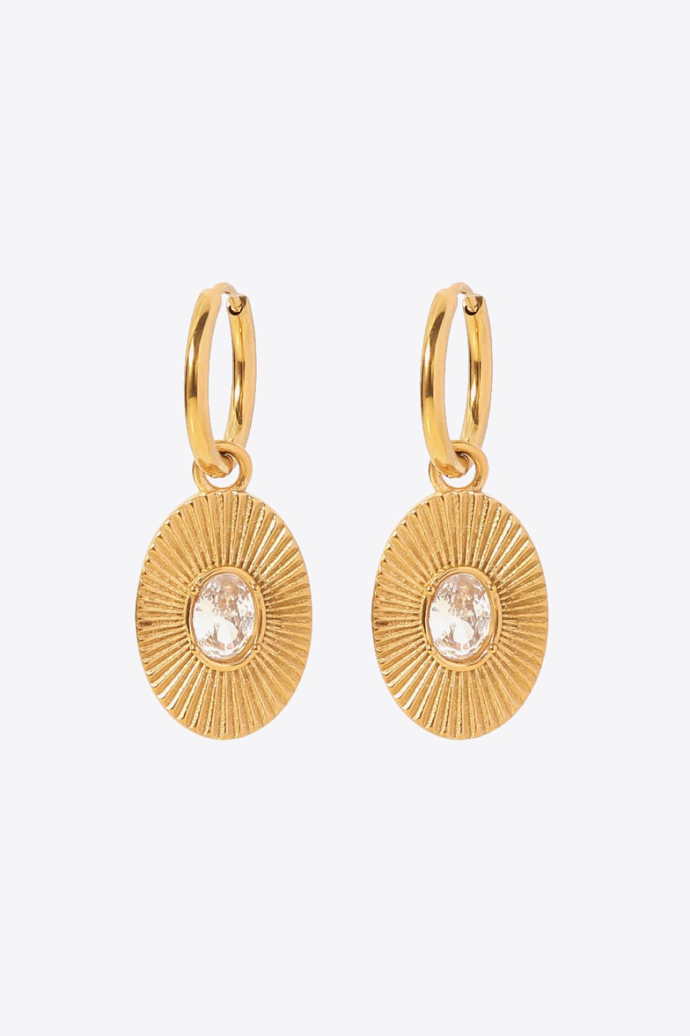 Stainless Steel Oval Dangle Earrings - Shah S. Sahota