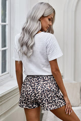Leopard Drawstring Waist Shorts - Shah S. Sahota