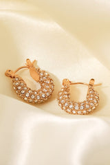 18K Gold Plated Inlaid Zircon Hoop Earrings - Shah S. Sahota