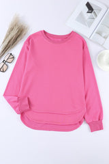 Side Slit Drop Shoulder Sweatshirt - Shah S. Sahota