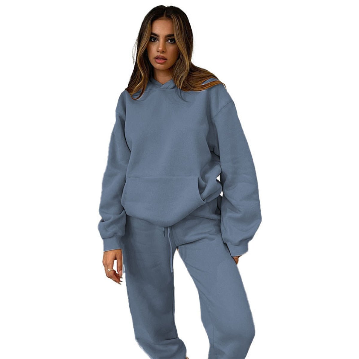 Pullover Long-Sleeved Hoodie & Tie Pocket Pants Sets - Shah S. Sahota
