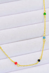 18K Gold-Plated Multicolored Bead Necklace - Shah S. Sahota