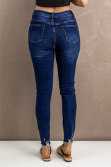 Distressed Button Fly Skinny Jeans - Shah S. Sahota
