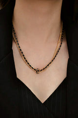 18K Gold-Plated Zircon Double-Layered Necklace - Shah S. Sahota