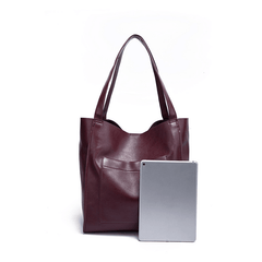 Retro Large Capacity Waxy Leather Tote Bag - Shah S. Sahota