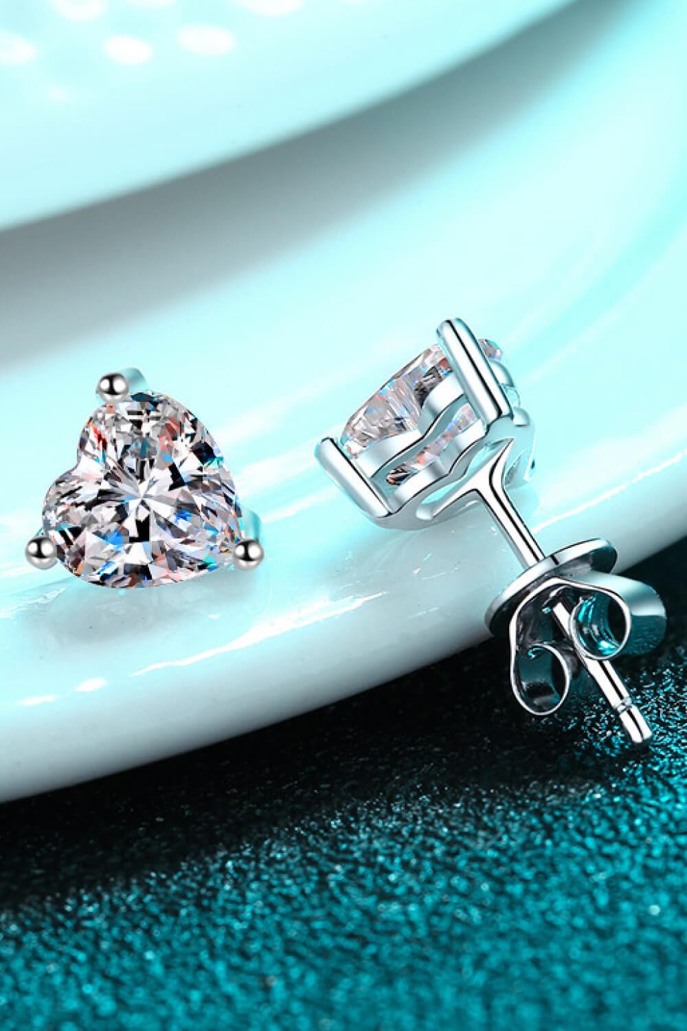 2 Carat Moissanite Heart-Shaped Stud Earrings - Shah S. Sahota