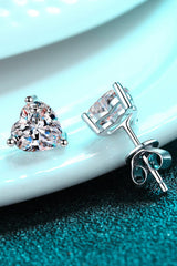 2 Carat Moissanite Heart-Shaped Stud Earrings - Shah S. Sahota