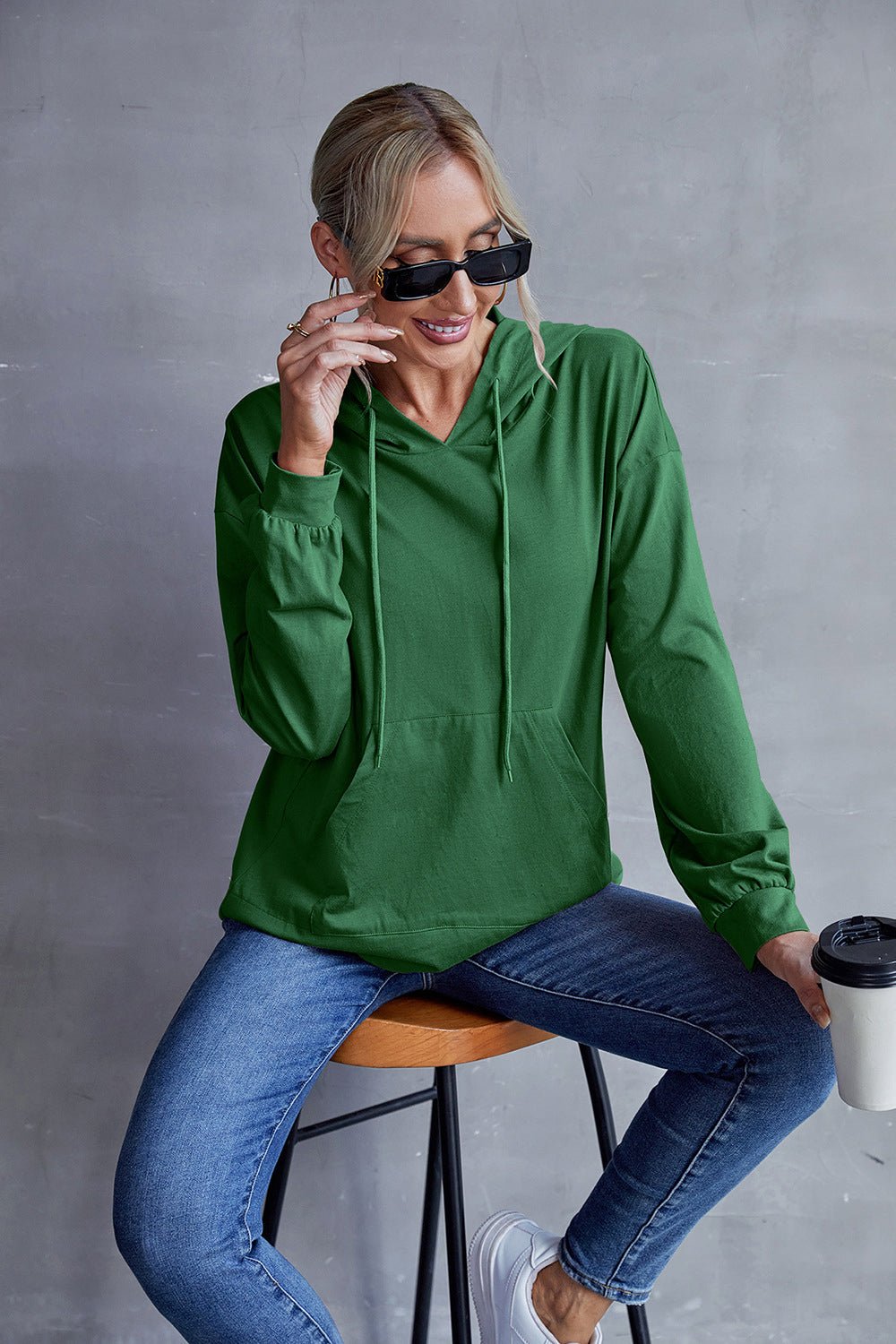 Box Pleated Drawstring Hoodie - Shah S. Sahota