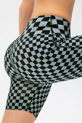Checkerboard Exposed Seam Biker Shorts - Shah S. Sahota