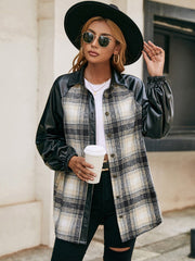 Plaid Button Down Raglan Sleeve Jacket - Shah S. Sahota
