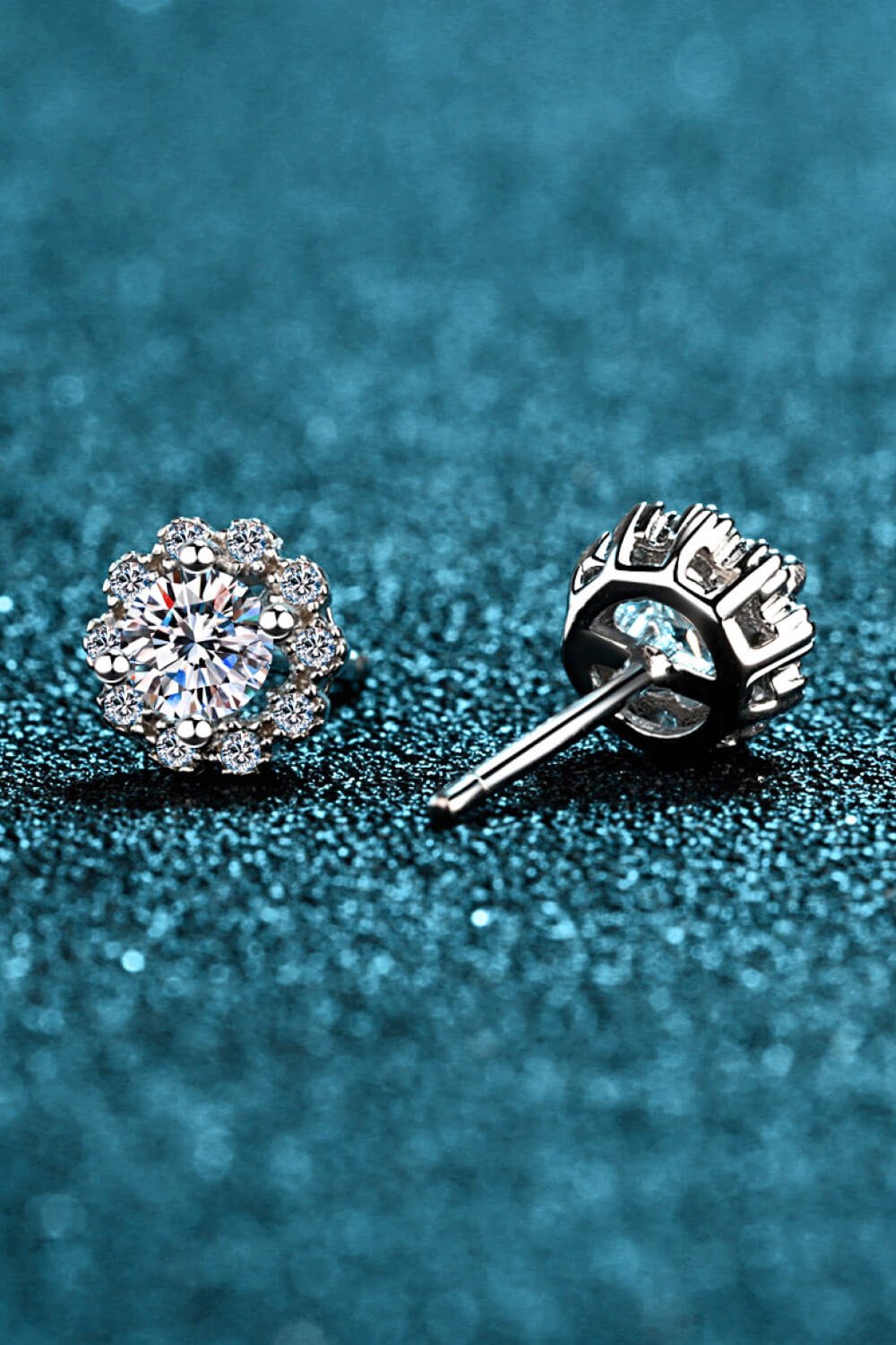 Moissanite Floral-Shaped Stud Earrings - Shah S. Sahota