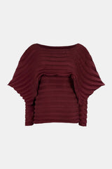 Accordion Pleated Cape Collar Top - Shah S. Sahota