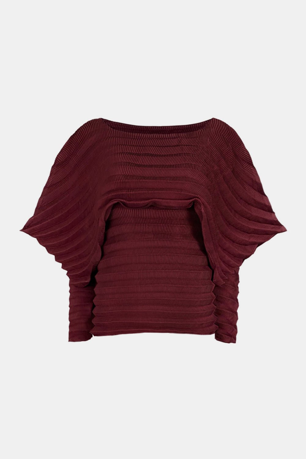 Accordion Pleated Cape Collar Top - Shah S. Sahota