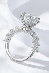 3-Carat Moissanite Platinum-Plated Side Stone Ring - Shah S. Sahota