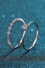 Moissanite 925 Sterling Silver Two-Piece Ring Set - Shah S. Sahota