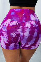 Tie-Dye Wide Waistband Yoga Shorts - Shah S. Sahota