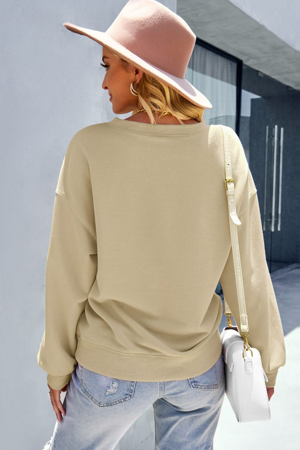 Dropped Shoulder Balloon Sleeve Sweatshirt - Shah S. Sahota