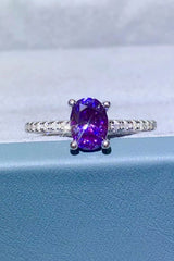 1 Carat Purple Moissanite 4-Prong Ring - Shah S. Sahota