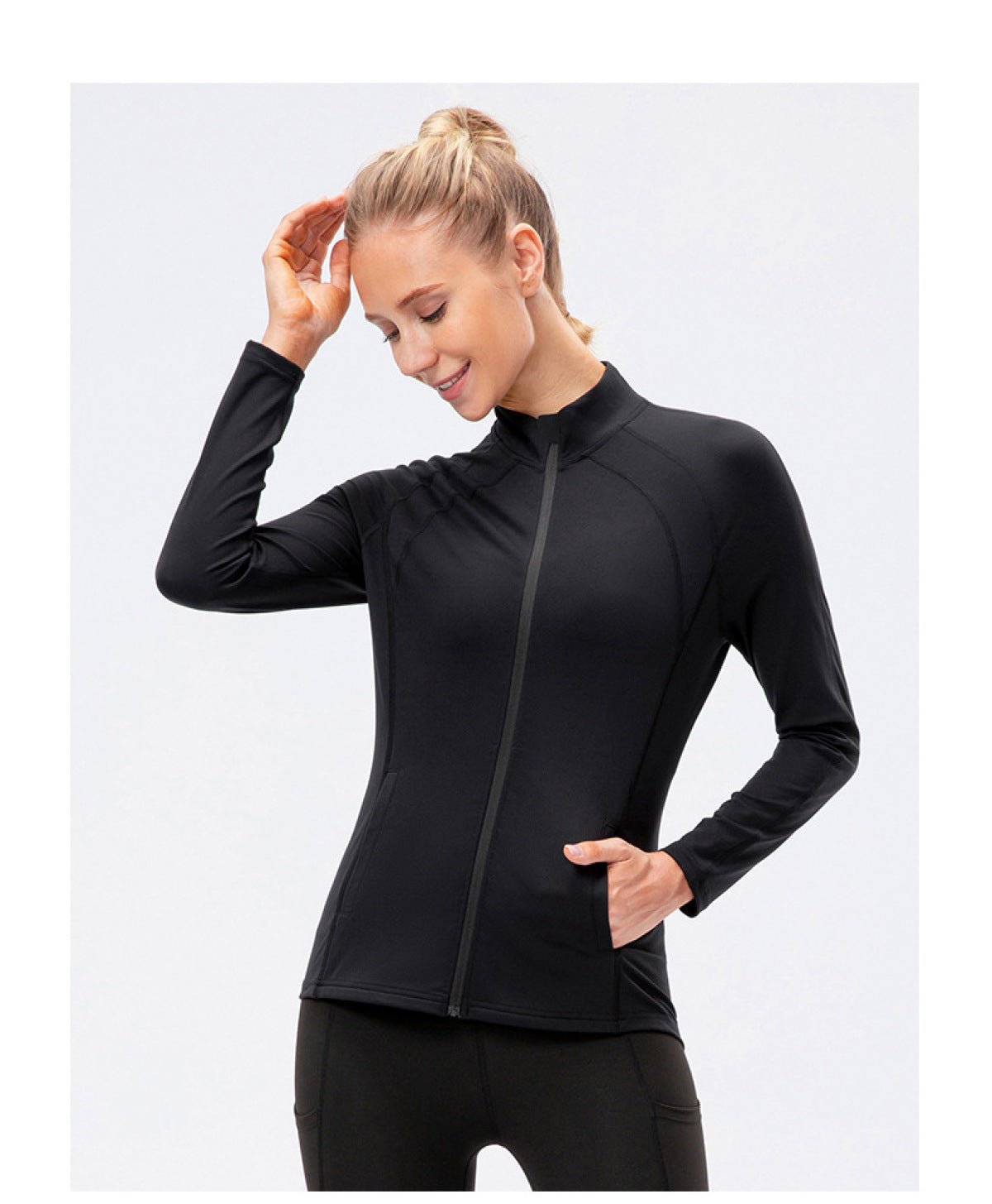Tight Elastic Zipper Up Track Jacket With Pockets - Shah S. Sahota