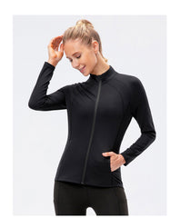 Tight Elastic Zipper Up Track Jacket With Pockets - Shah S. Sahota